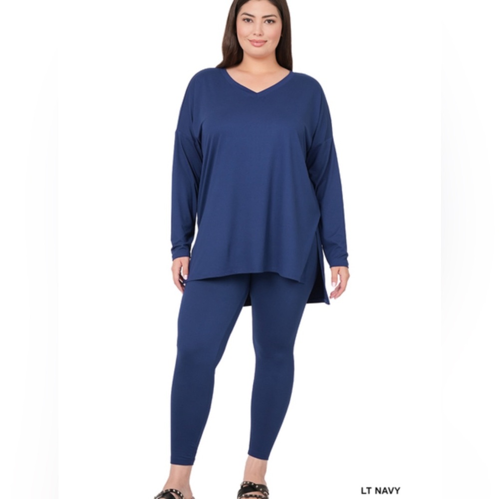 NWT ZENANA BRUSHED DTY MICROFIBER LOUNGEWEAR SET